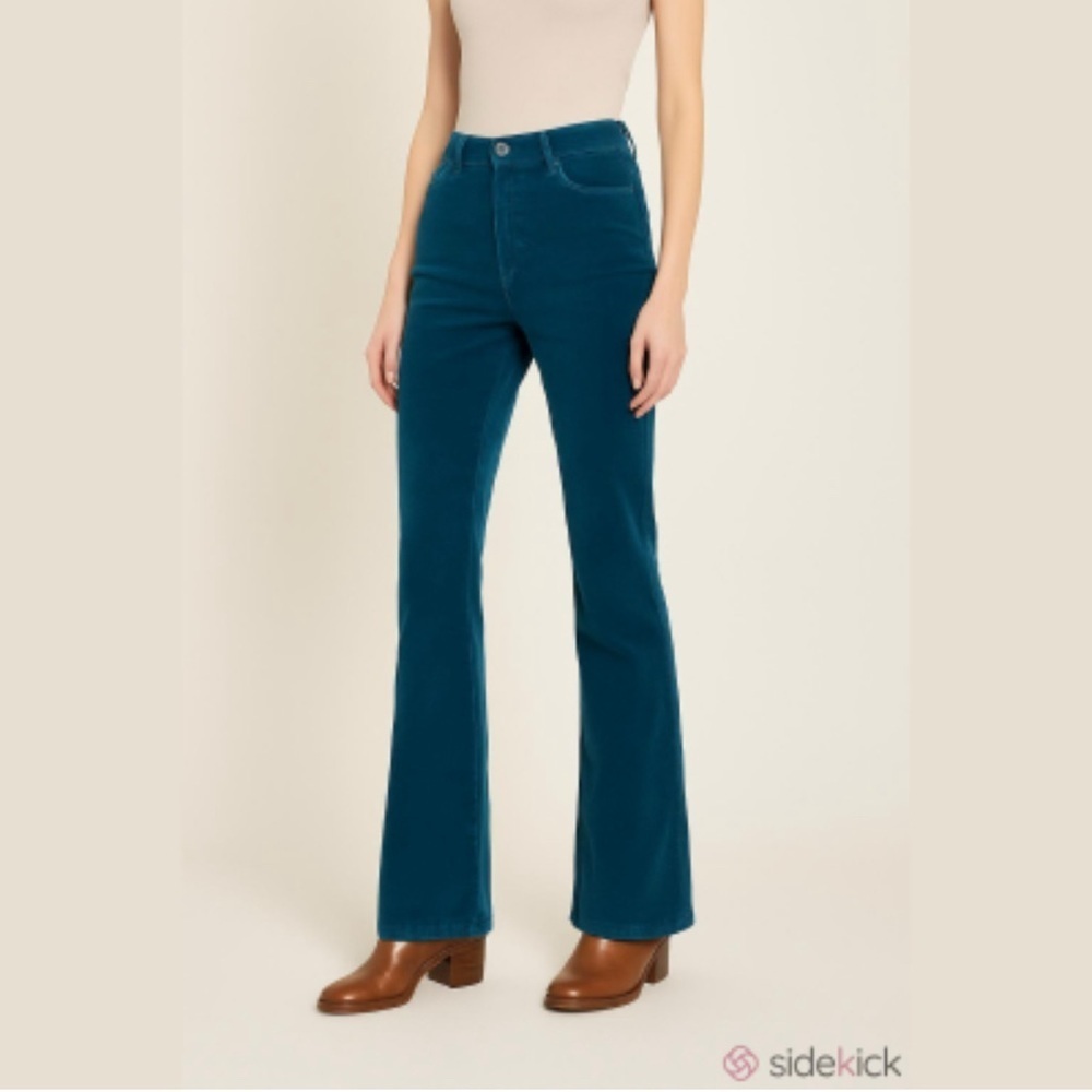 Free People NWT blue corduroy pant 32in x 32in Level Up Split Bootcut